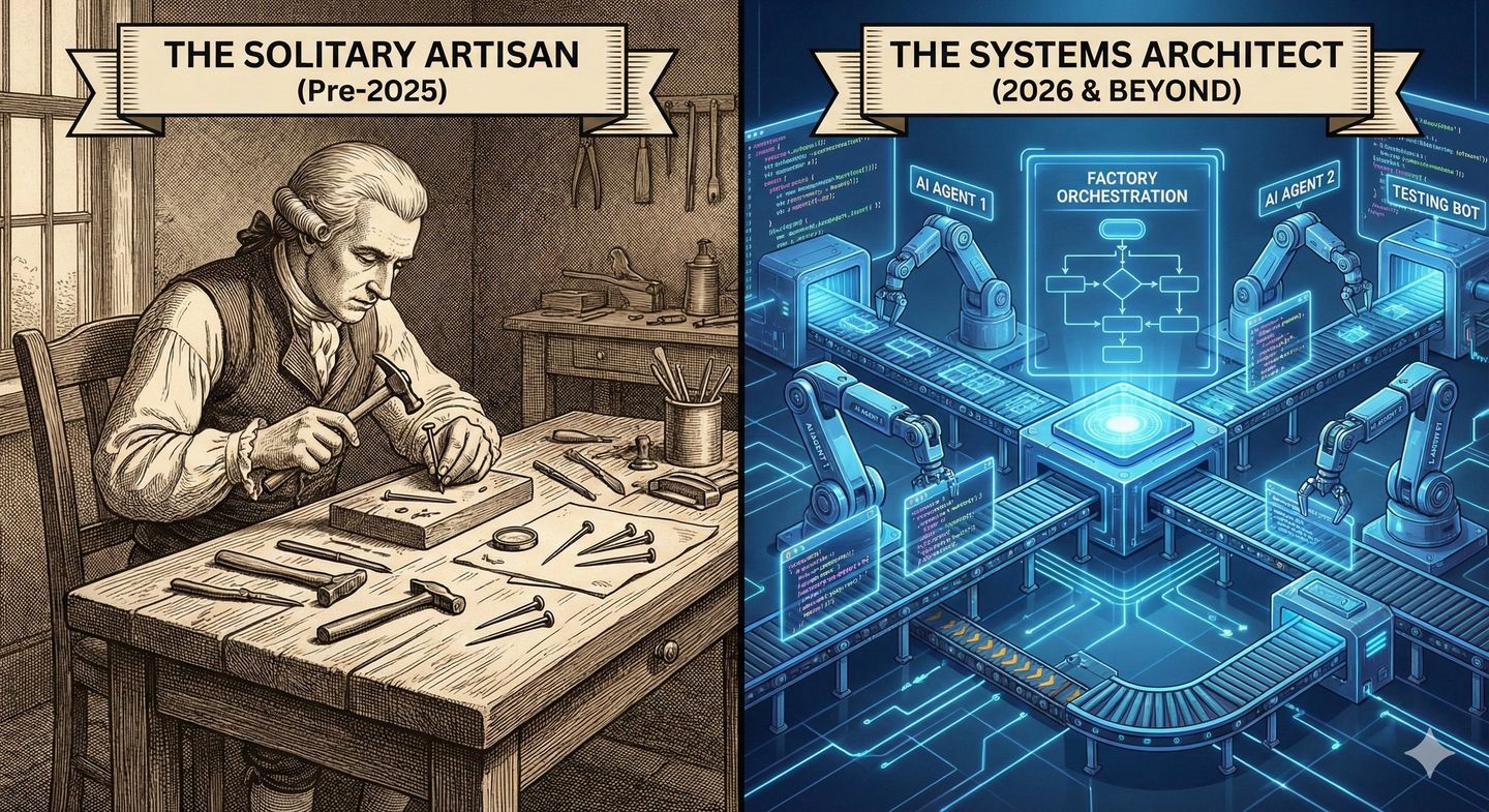 The Solitary Artisan (Pre-2025) vs The Systems Architect (2026 & Beyond)
